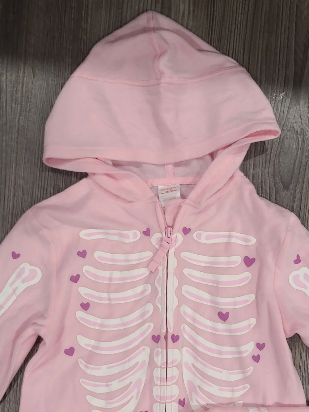 Cat & Jack Halloween Skeleton Union Suit Glow In The Dark - Pink Size Small 6/7
